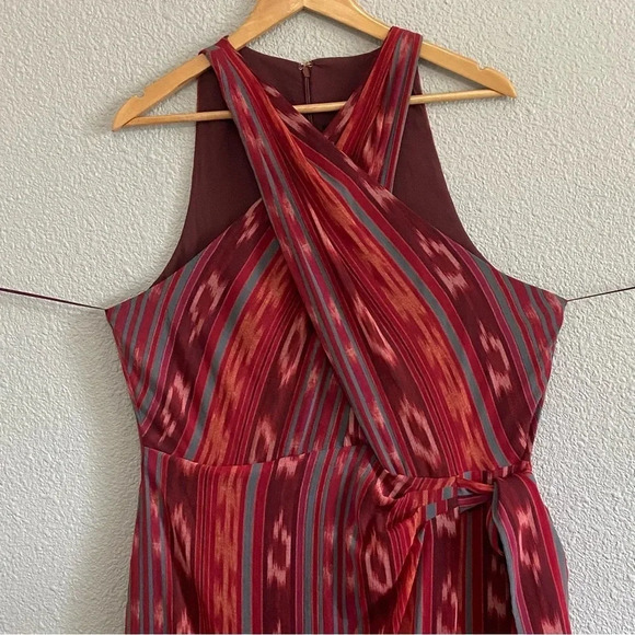 Lauren Ralph Lauren Geo Striped Georgette Halter Gown Size 18 NWT - Picture 4 of 8